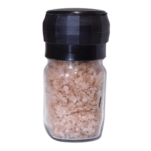 Pienk Himalaja sout in glas soutmeul – Pink Himalayan salt in glass grinder – 300g